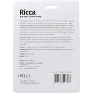 Kit Manicure Ricca Baby Colors Rosa Cortador + Tesoura + Lixas