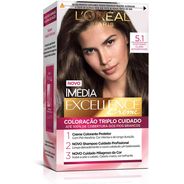Coloração Imédia Excellence, L'Oréal Paris, 5.1 Castanho Claro Acinzentado