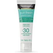 Fresh Protetor Solar Facial Para Pele Oleosa Derm Care Sem Cor FPS 30,40g