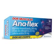 Ana-Flex Citrato de Orfenadrina 35mg + Dipirona Monoidratada 300mg + Cafeína Anidra 50mg 30 comprimidos
