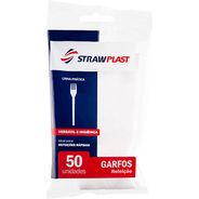 Garfo Descartavel Cristal Strawplast 50Unidades