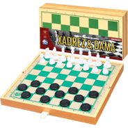 Jogo de Xadrez e Dama Escolar Pais e Filhos