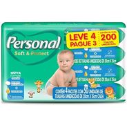 Lenço Umedecido Personal Leve 4 Pague 3 - Total de 200 lenços