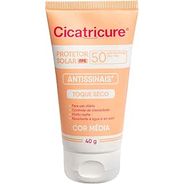 Cicatricure - Protetor Solar FPS 50 com Cor Média, 40g, Alta Proteção UVA + UVB