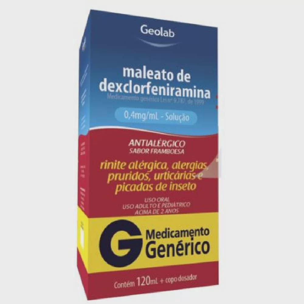 Maleato De Dexclorfeniramina 0,4mg/ml Geolab Solução Oral 120ml