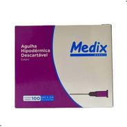Agulha Hipodérmica Descartável 20 x 0,55mm - Caixa com 100 Unidades