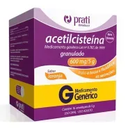 Acetilcisteína 600mg/5g Granulado Sabor Laranja 16 envelopes Prati Donaduzzi Genérico