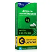 Dipirona Monoidratada 1g 20 Comprimidos Neo Química Genérico