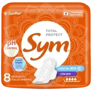 Sym Absorvente Cobertura Seca Mais Absorção com Abas, 8 unidades