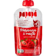 Papapá, Papinha infantil, Orgânico, Sabor Morango & Maçã, 100g, Vermelho