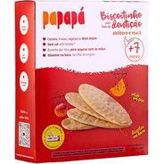 Papapá, Biscoito infantil para fase da dentição, Orgânico, Sabor Abóbora & Maçã, 36g, Vermelho