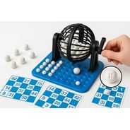 Jogo Mesa Bingo Completo Com 50 Cartelas Dispenser Bolinhas