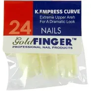 Unha Postiça Branca Gold Finger 24 unidades