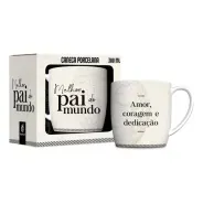 Caneca Porcelana Urban 300ml - Pai Amor E Coragem