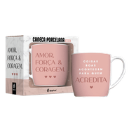 Caneca Porcelana Urban Amor,Força,Coragem 260ml