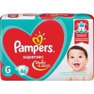 Fralda Pampers Super Sec Hiper G, Pampers Supersec 46 Unidades