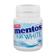 Chiclete Mentos Pure White Mint Garrafa 56g – frescor duradouro