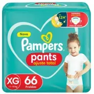 Pampers Pants Ajuste Total XG – 66 Unidades Confortáveis