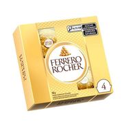 Bombom Ferrero Rocher T4 50 g - Caixa 4 Unidades Premium