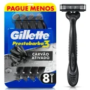 Gillette Prestobarba 3 Carvão Ativado 8 Unidades Leve Mais e Pague Menos