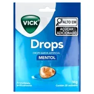 Pastilhas Vick Drops Mentol 20 Unidades