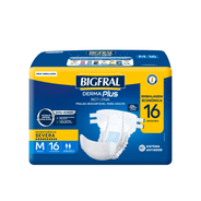 Fralda Geriátrica Desc Bigfral Derma Plus Noturna M 16 Unidades