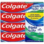 Creme Dental Colgate Tripla Ação Menta 90 g – 4 Unidades