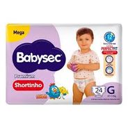 Fralda Babysec Galinha Pintadinha Mega Short G 24 Unidades