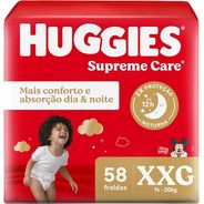 Fralda Descartável Huggies Supreme Care XXG 58 Unidades