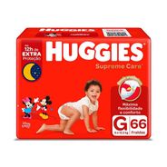 Fralda Huggies Supreme Care Tamanho G - 9 até 12,5kg 66 Unidades